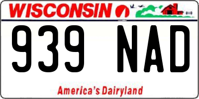 WI license plate 939NAD