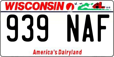 WI license plate 939NAF