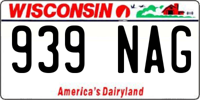 WI license plate 939NAG
