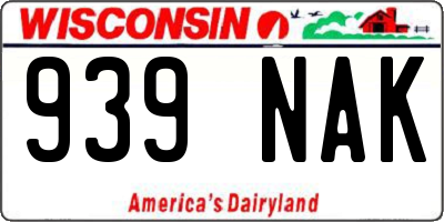 WI license plate 939NAK