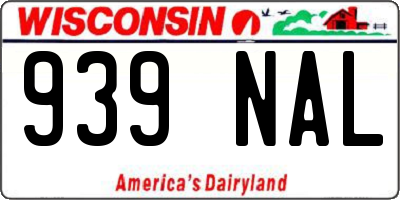 WI license plate 939NAL
