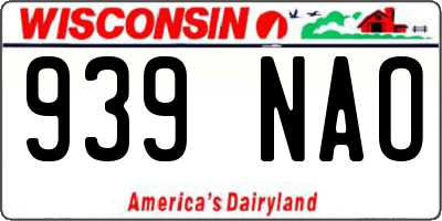 WI license plate 939NAO