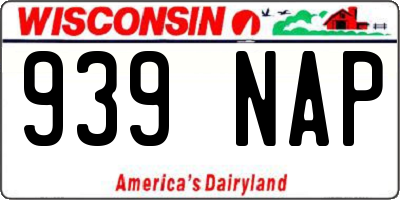 WI license plate 939NAP