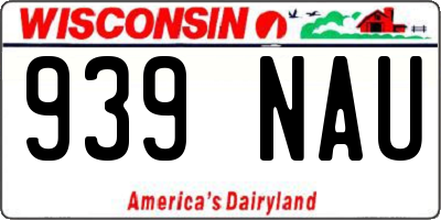 WI license plate 939NAU