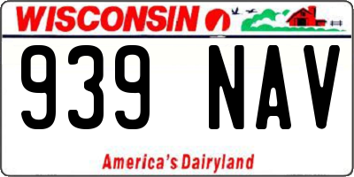 WI license plate 939NAV