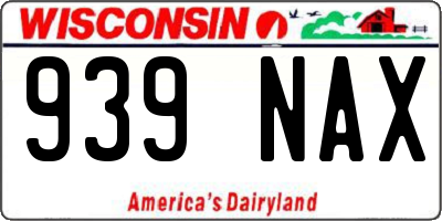 WI license plate 939NAX