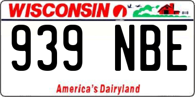 WI license plate 939NBE