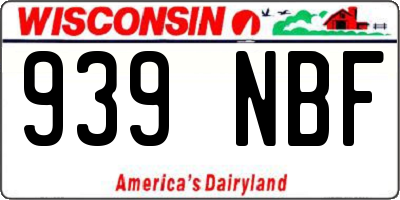 WI license plate 939NBF