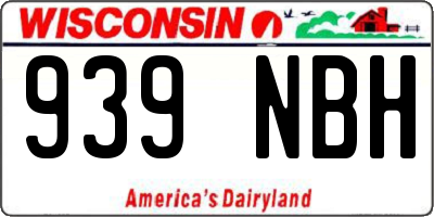 WI license plate 939NBH