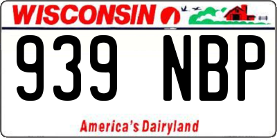 WI license plate 939NBP