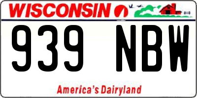 WI license plate 939NBW