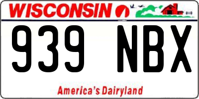 WI license plate 939NBX