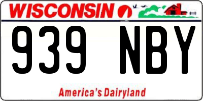 WI license plate 939NBY