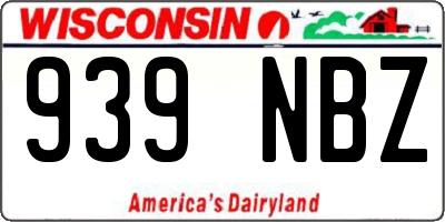 WI license plate 939NBZ
