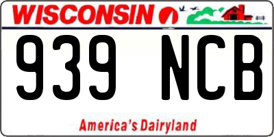 WI license plate 939NCB