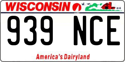 WI license plate 939NCE