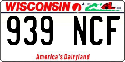 WI license plate 939NCF