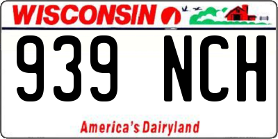 WI license plate 939NCH