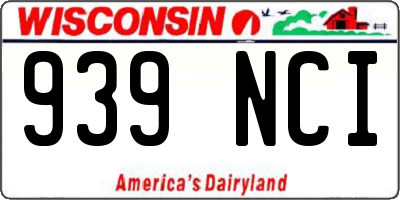 WI license plate 939NCI