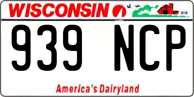 WI license plate 939NCP