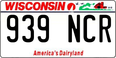 WI license plate 939NCR