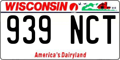 WI license plate 939NCT