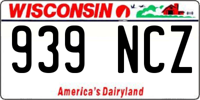 WI license plate 939NCZ