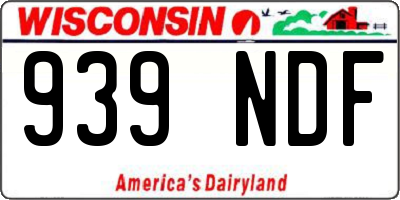 WI license plate 939NDF