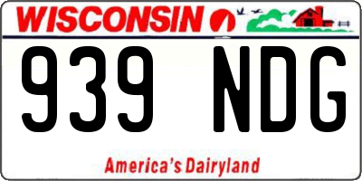WI license plate 939NDG