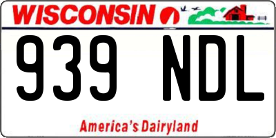 WI license plate 939NDL