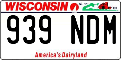 WI license plate 939NDM