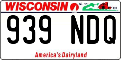 WI license plate 939NDQ