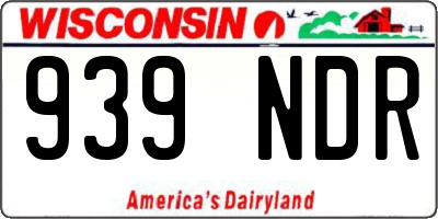 WI license plate 939NDR