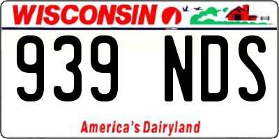 WI license plate 939NDS