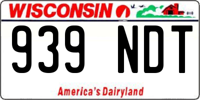 WI license plate 939NDT