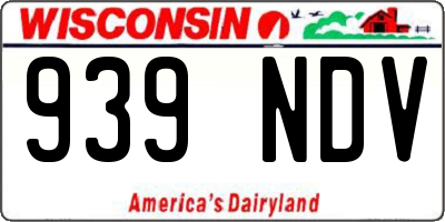 WI license plate 939NDV