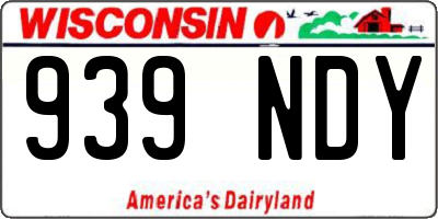 WI license plate 939NDY