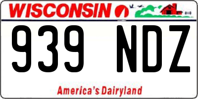 WI license plate 939NDZ