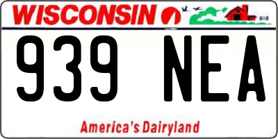 WI license plate 939NEA