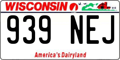 WI license plate 939NEJ