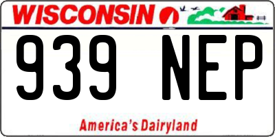 WI license plate 939NEP