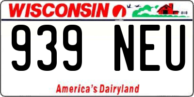 WI license plate 939NEU