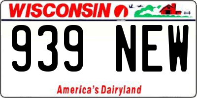 WI license plate 939NEW