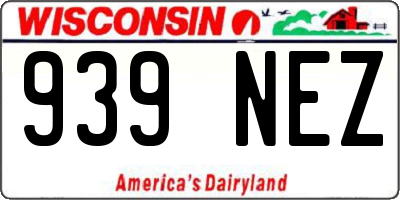 WI license plate 939NEZ