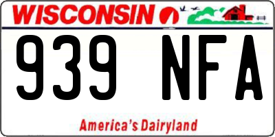 WI license plate 939NFA