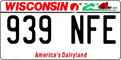 WI license plate 939NFE