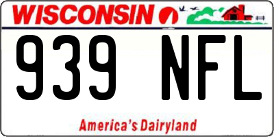 WI license plate 939NFL