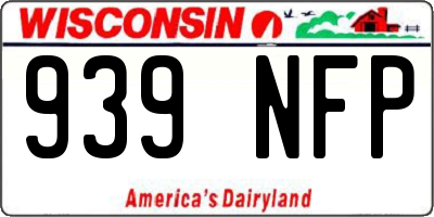 WI license plate 939NFP