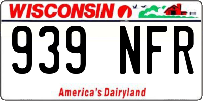 WI license plate 939NFR