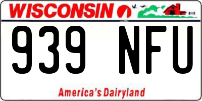 WI license plate 939NFU